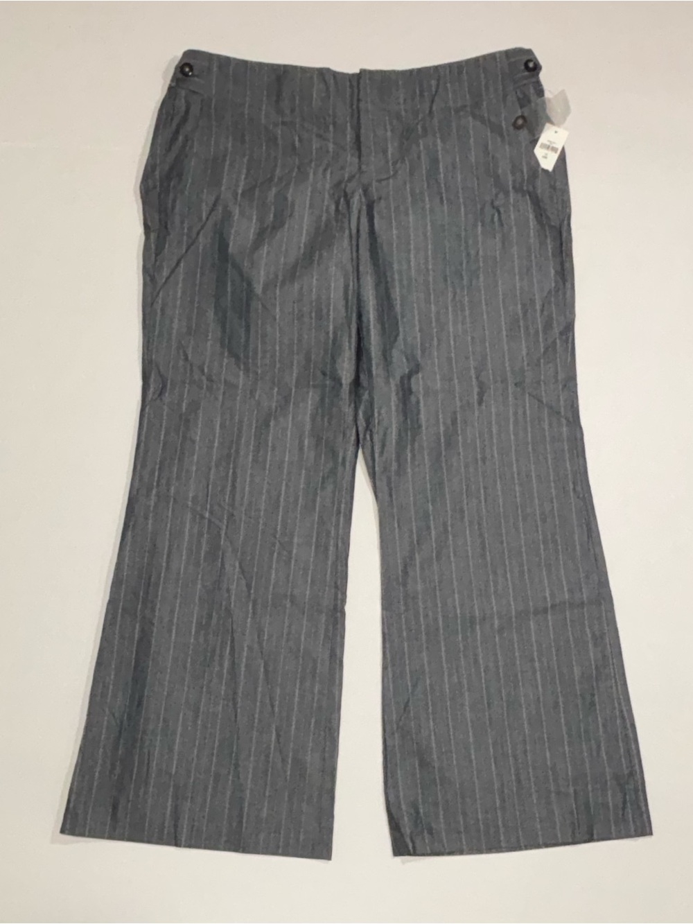 Gap Hip Slung Flared Leg Gray Striped Cotton Ankle Pants Women’s 10